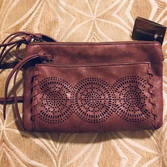 Francesca's Collections Handbags - Francesca’s Boho “Wine” Shimmer Crossbody